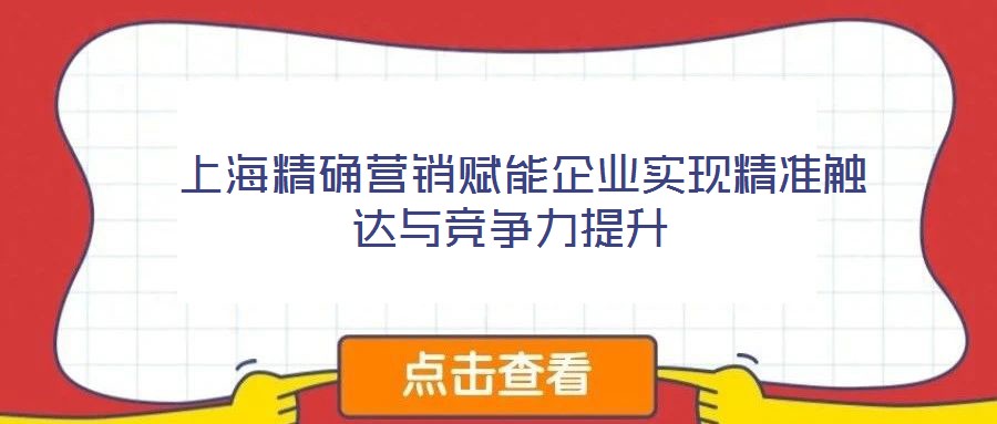 上海精確營銷賦能企業實現精準觸達與競爭力提升